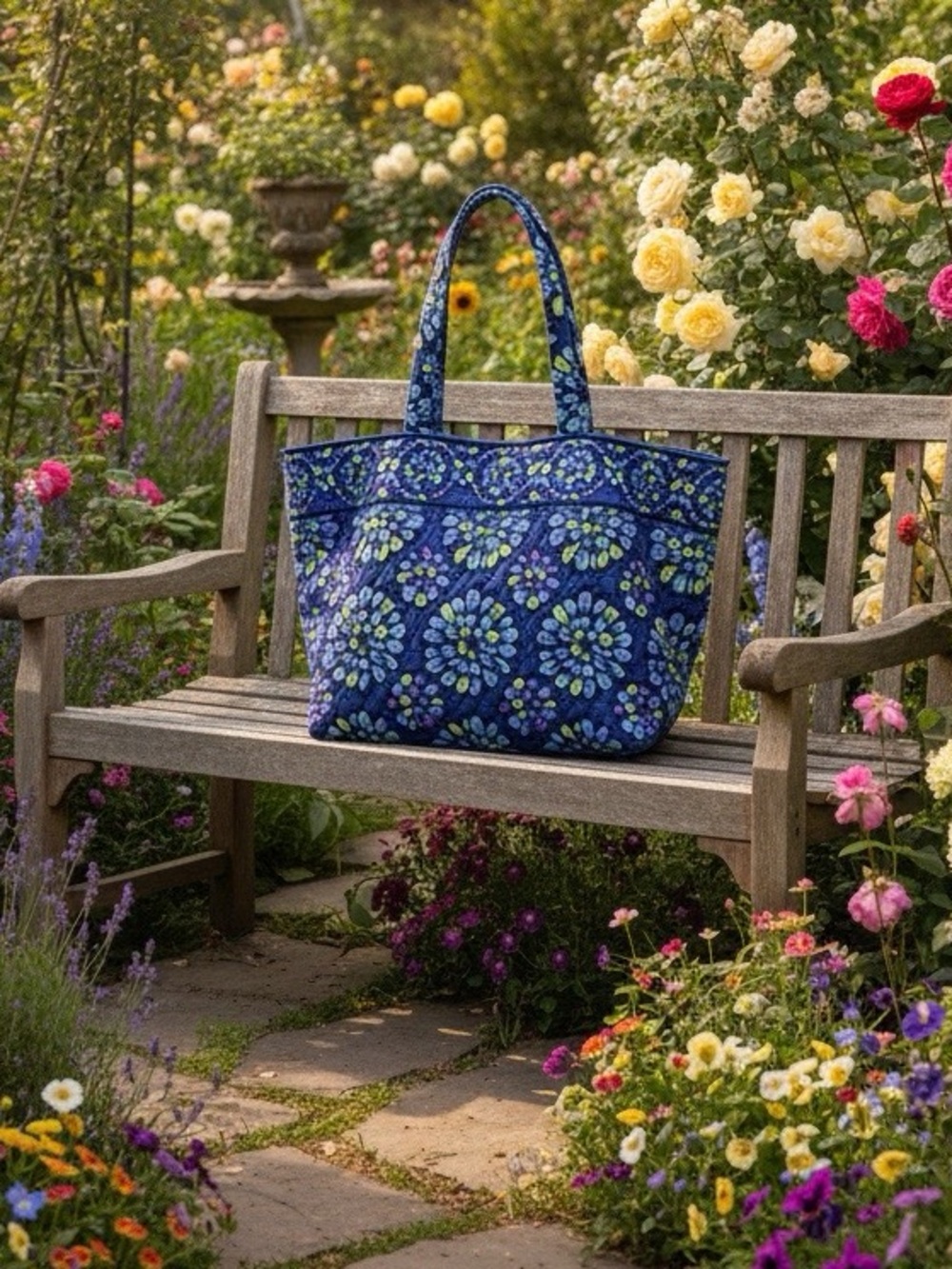 Vera Bradley Weekend Tote INDIGO POP Extra Large -RARE NWOT - Picture 4 of 10